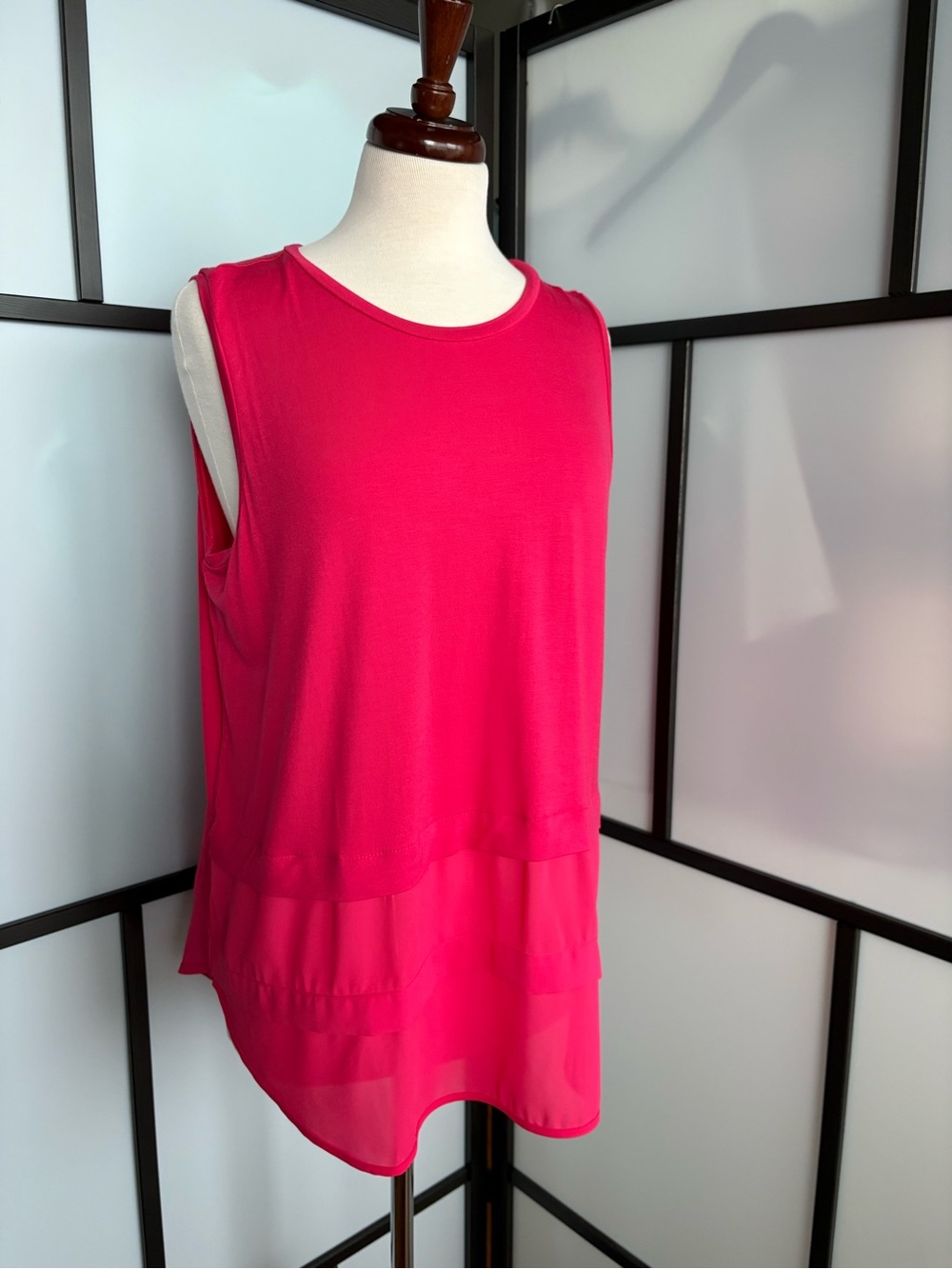 Michael Kors NWT Hot Pink Layered 3/4 Sleeve Top XL